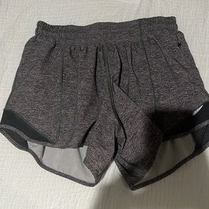 LULULEMON grey 4inch high rise hotty hot shorts